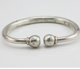 Sterling Silver Jewelry Antique Bracelet Abstract Clasp Bangle 20g